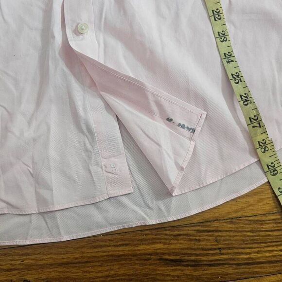 Charles Tyrwhitt Slim Fit Shirt Size 16 Button-Up Pink - Picture 4 of 5